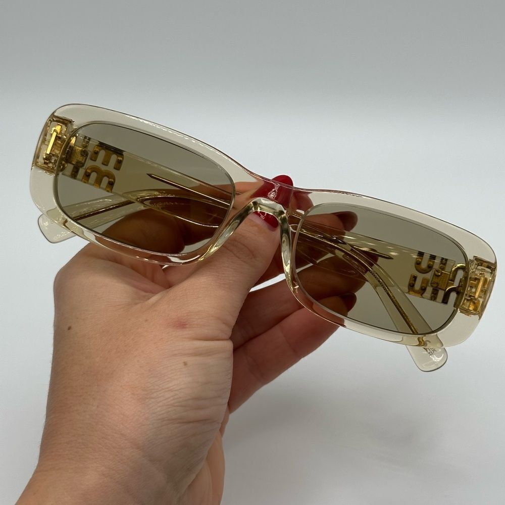 MIU MIU Sunglasses MU08ZS 11T40F Sand Transparent/Dark Brown Women NEW - Picture 9 of 13